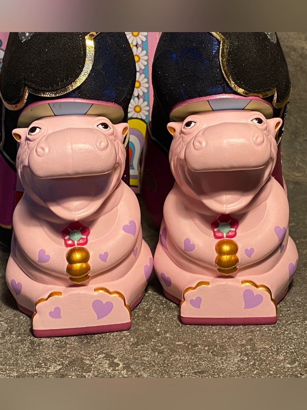 NIB Irregular Choice “Hippo-Ray”booties,sparkly flowers,pink Hippo heels,10 - Picture 9 of 16